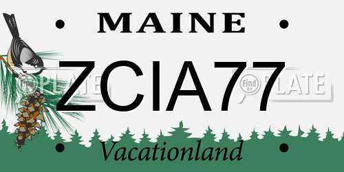 ZCIA77 Maine License Plate