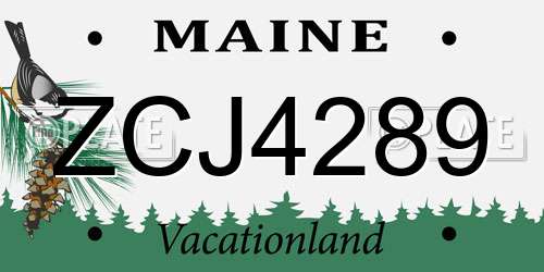 ZCJ4289 Maine License Plate
