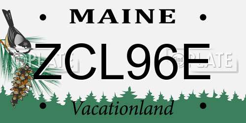 ZCL96E Maine License Plate