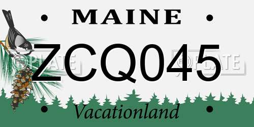 ZCQ045 Maine License Plate