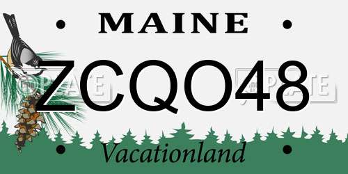 ZCQO48 Maine License Plate
