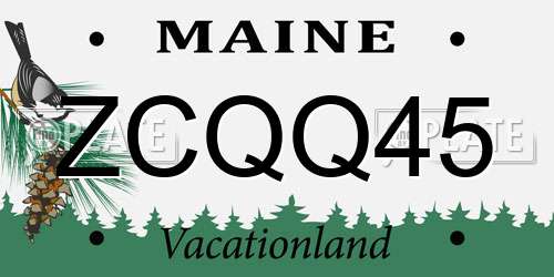 ZCQQ45 Maine License Plate