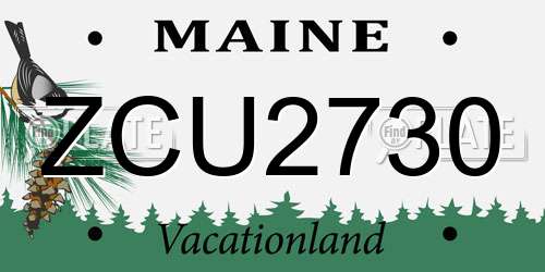 ZCU2730 Maine License Plate