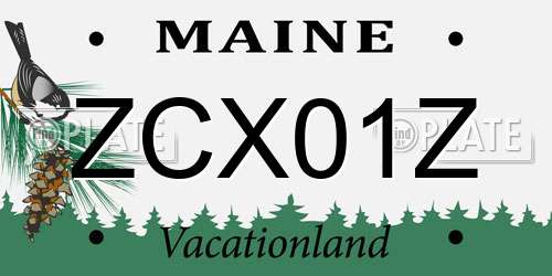 ZCX01Z Maine License Plate
