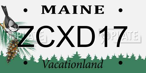 ZCXD17 Maine License Plate