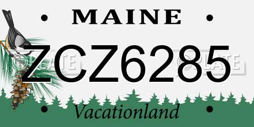 ZCZ6285 Maine License Plate