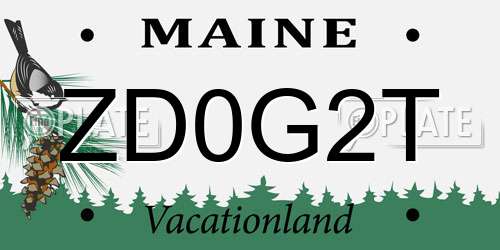 ZD0G2T Maine License Plate