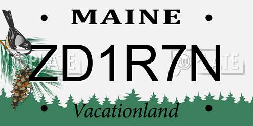 ZD1R7N Maine License Plate