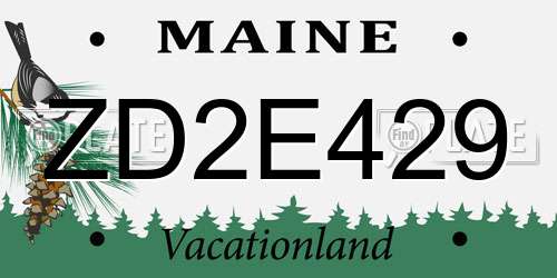 ZD2E429 Maine License Plate