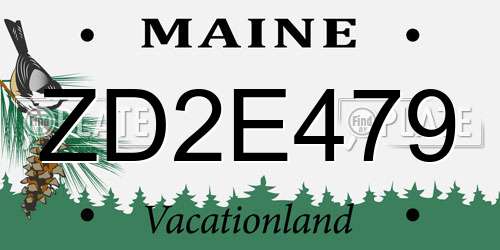 ZD2E479 Maine License Plate