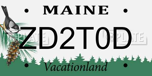 ZD2T0D Maine License Plate