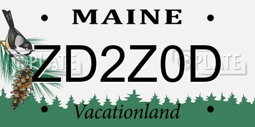 ZD2Z0D Maine License Plate