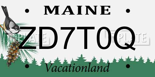ZD7T0Q Maine License Plate