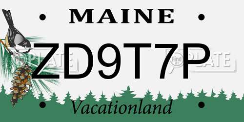 ZD9T7P Maine License Plate
