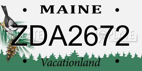 ZDA2672 Maine License Plate