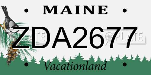 ZDA2677 Maine License Plate