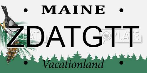 ZDATGTT Maine License Plate