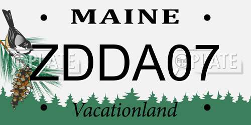 ZDDA07 Maine License Plate