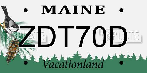 ZDT70D Maine License Plate