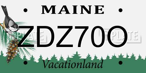 ZDZ70O Maine License Plate