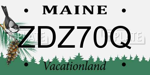 ZDZ70Q Maine License Plate