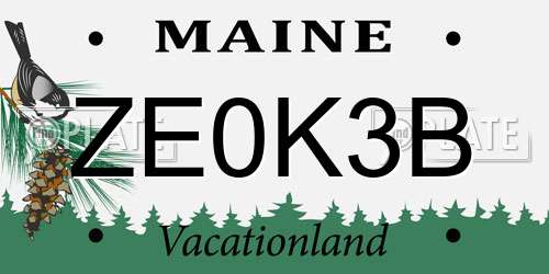 ZE0K3B Maine License Plate