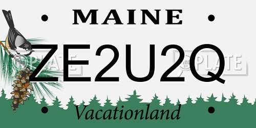 ZE2U2Q Maine License Plate