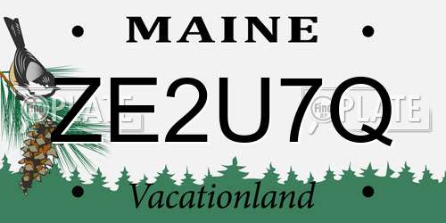 ZE2U7Q Maine License Plate