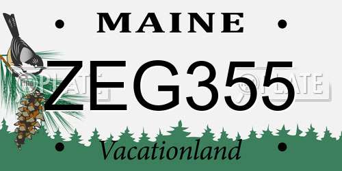 ZEG355 Maine License Plate