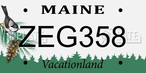 ZEG358 Maine License Plate