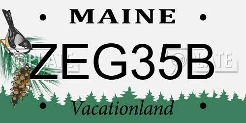 ZEG35B Maine License Plate