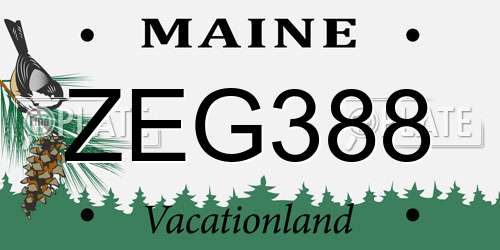 ZEG388 Maine License Plate
