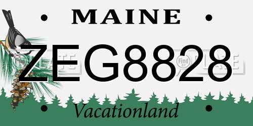 ZEG8828 Maine License Plate