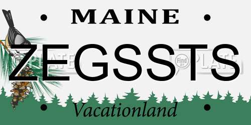 ZEGSSTS Maine License Plate