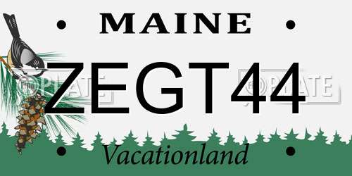 ZEGT44 Maine License Plate