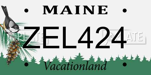 ZEL424 Maine License Plate