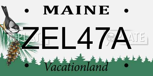 ZEL47A Maine License Plate