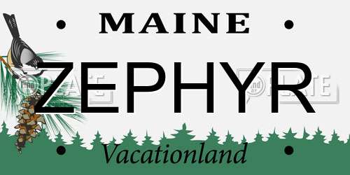 ZEPHYR Maine License Plate