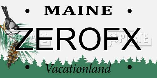 ZEROFX Maine License Plate