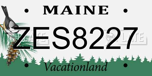 ZES8227 Maine License Plate