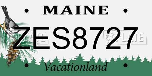 ZES8727 Maine License Plate