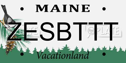 ZESBTTT Maine License Plate