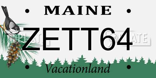 ZETT64 Maine License Plate