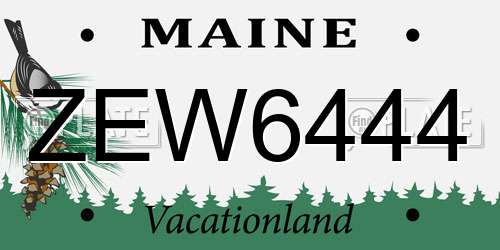 ZEW6444 Maine License Plate