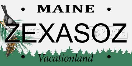 ZEXASOZ Maine License Plate