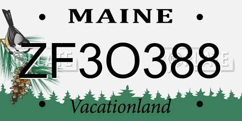 ZF3O388 Maine License Plate