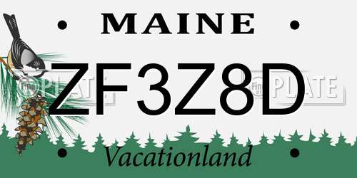 ZF3Z8D Maine License Plate