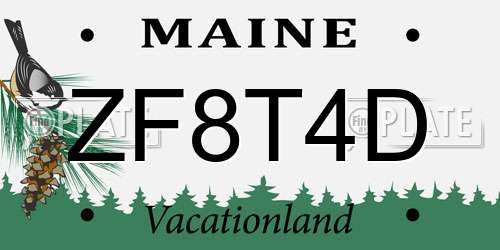 ZF8T4D Maine License Plate
