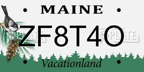 ZF8T4O Maine License Plate