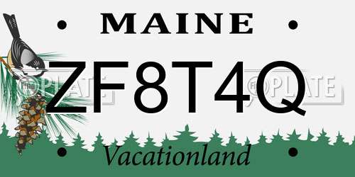 ZF8T4Q Maine License Plate